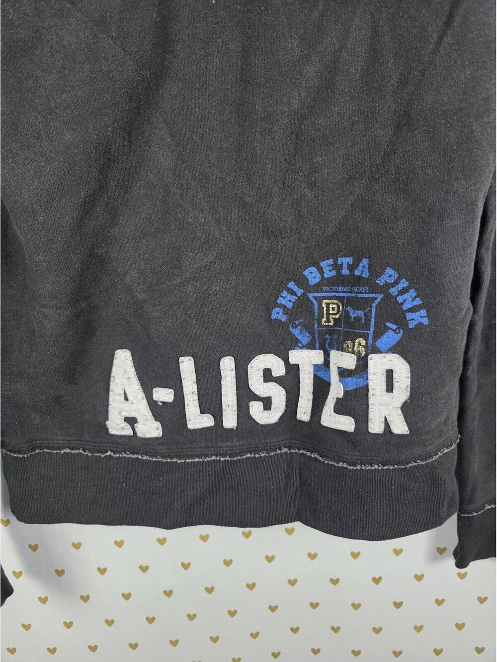 Victorias Secret Pink VINTAGE A LISTERS Hoodie V neck Pullover sweater MEDIUM
